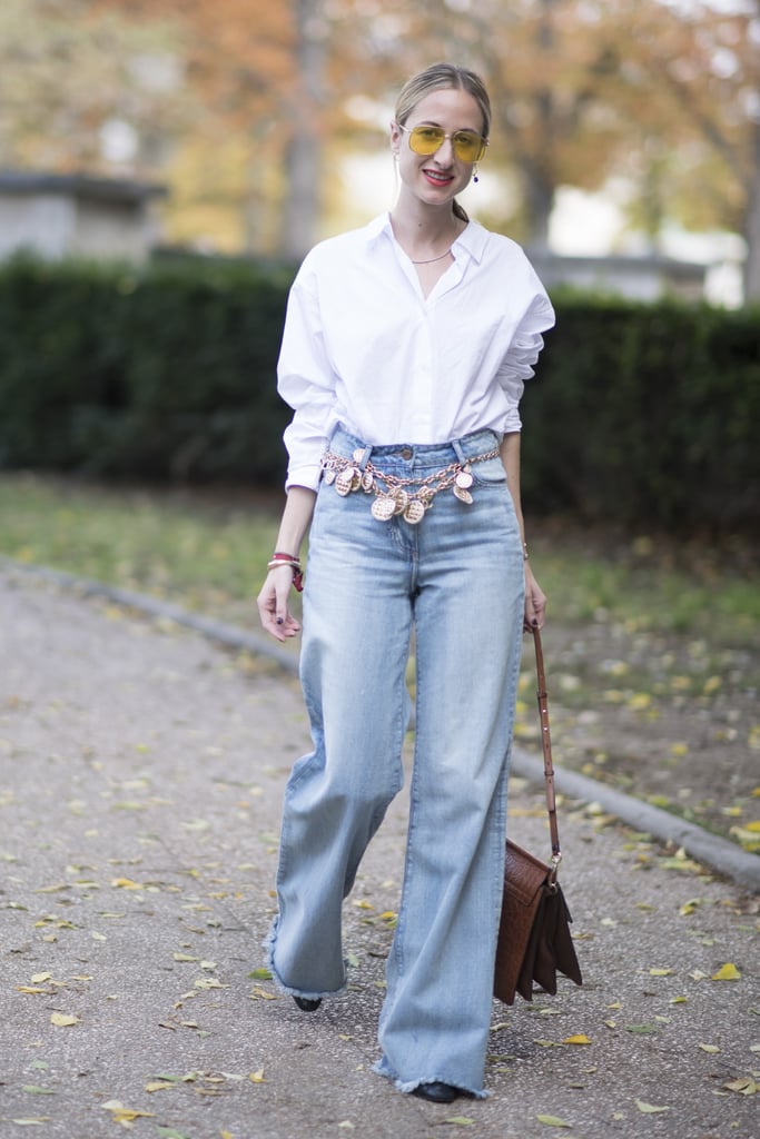 Give It a Bohemian Look With Flared Jeans | How to Wear an Oversized ...