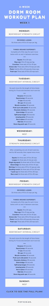 4-Week Dorm Room Workout Plan