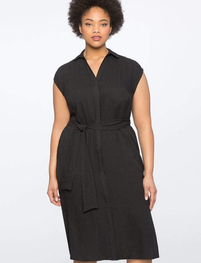 ELOQUII Sleeveless Shirt Dress with Tie