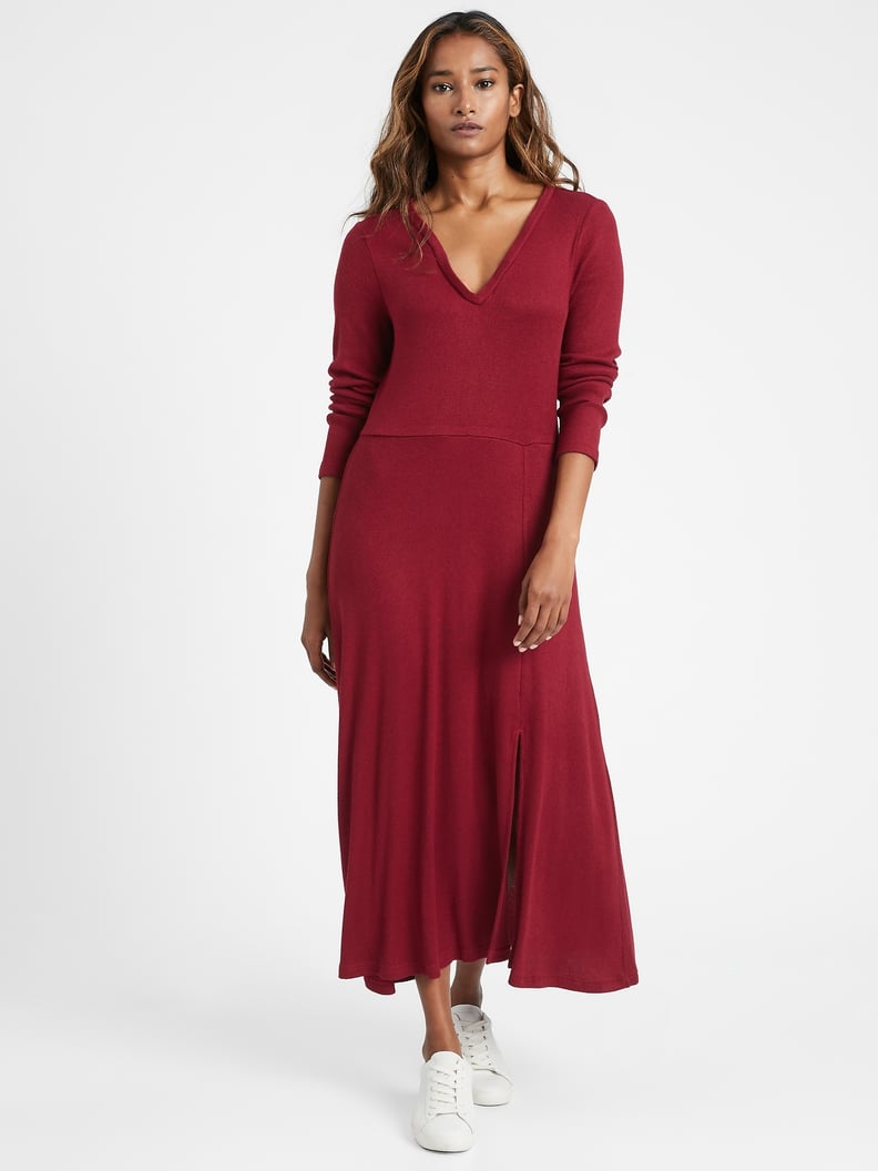 Banana Republic Ribbed-Knit Midi Dress