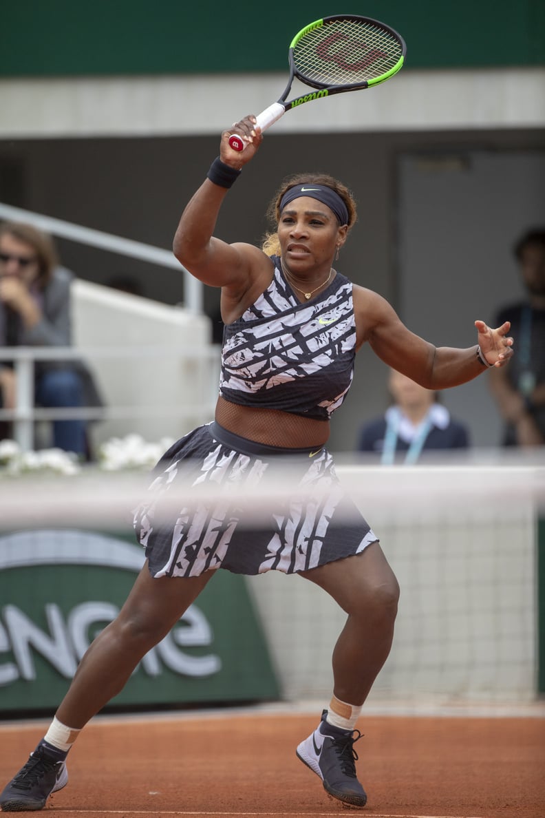 Serena Williams Off White Outfit With Text 2019 French Open PS Fashion