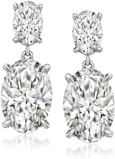 Dazzle Creations Oval Drop Earrings