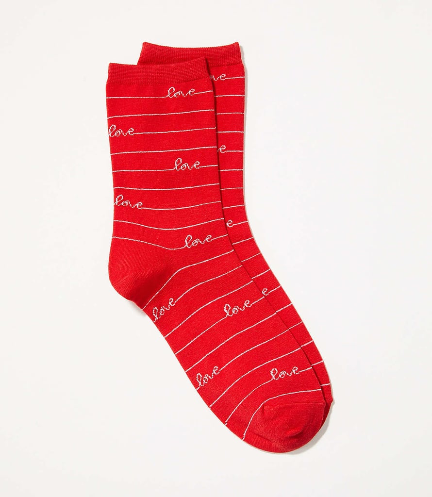 Loft Love Stripe Crew Socks Valentine's Day Gifts For Her 2020