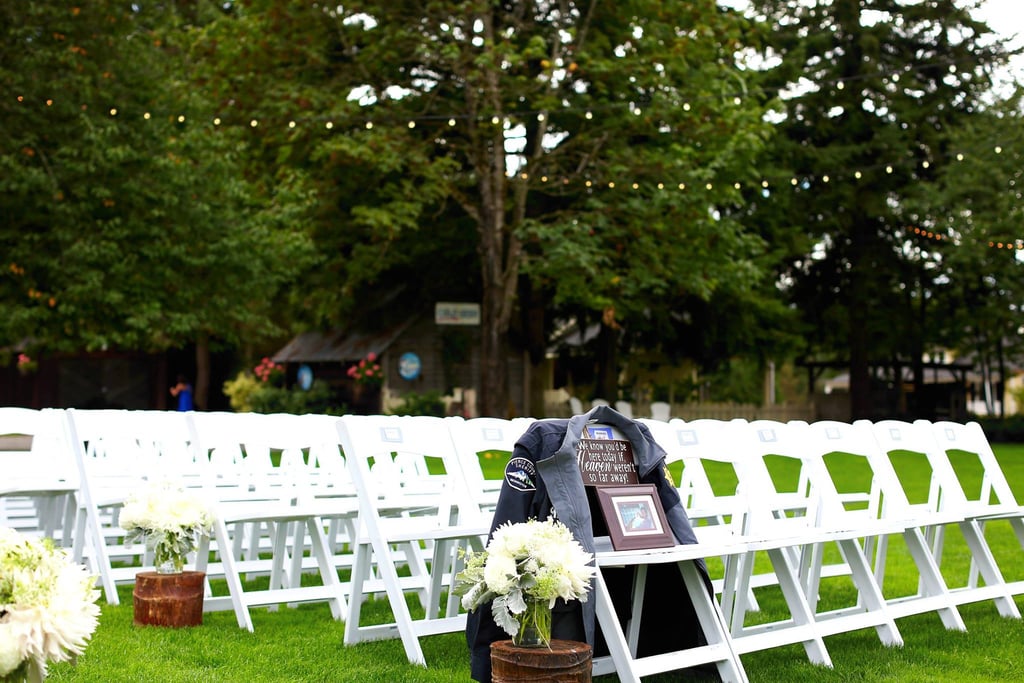 And she left a seat open for her father in the front row.
