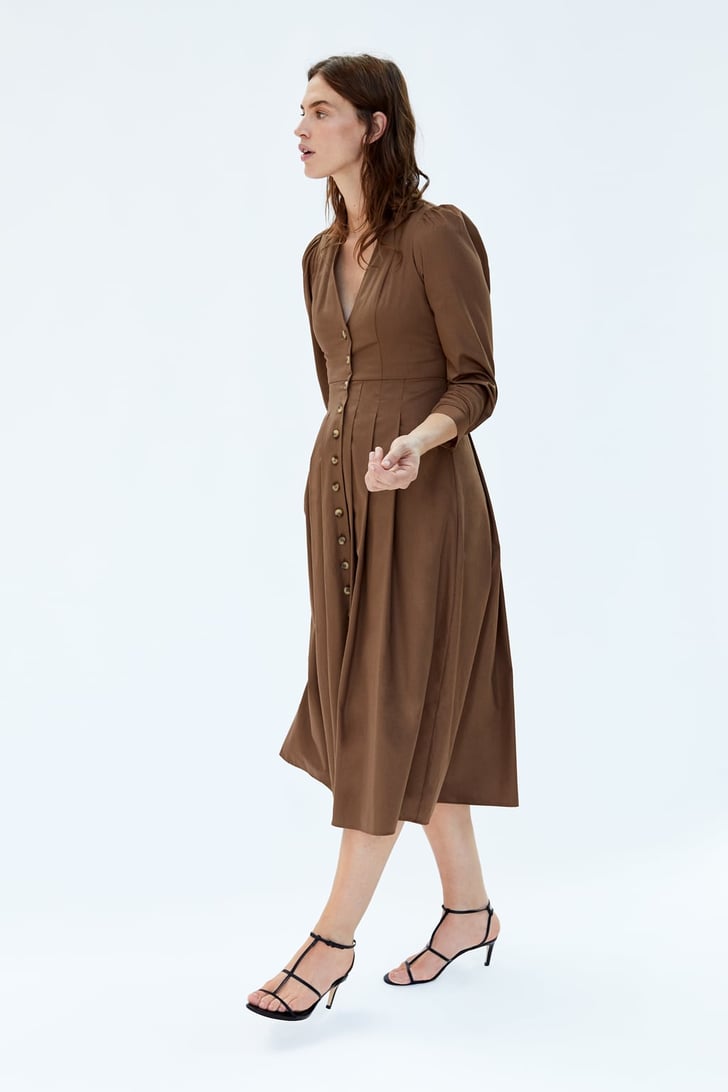 Zara combined outlet pleated dress