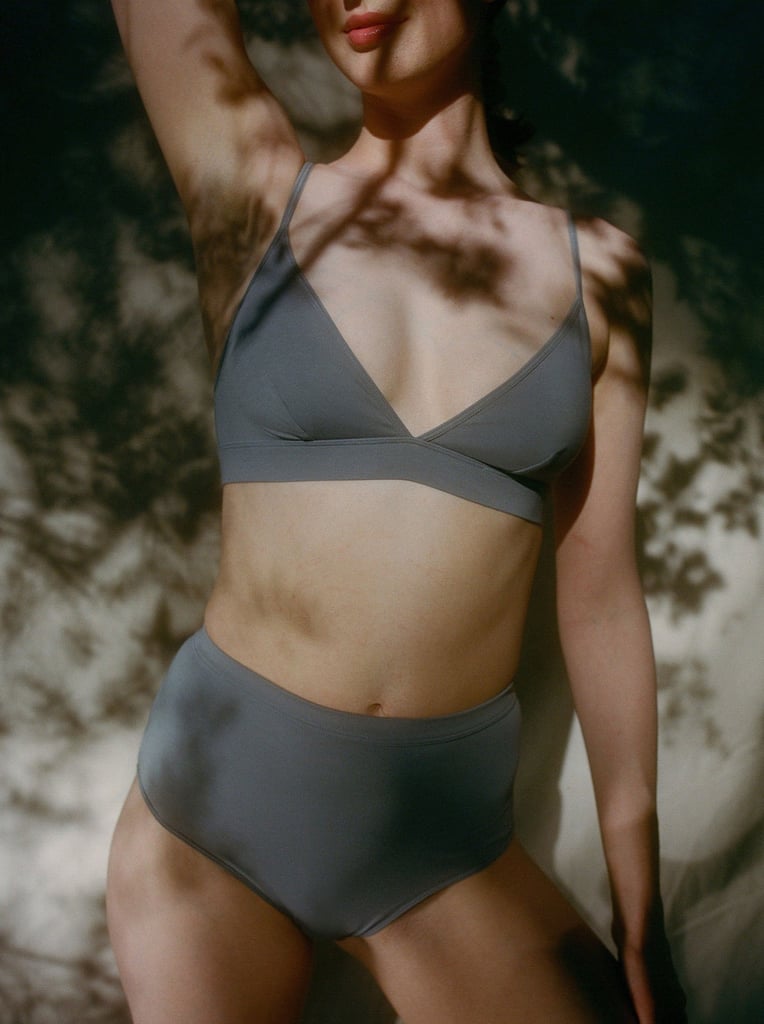 A Comfortable Set: Kit Undergarments Organic Cotton Plunge Bralette and High-Rise Brief