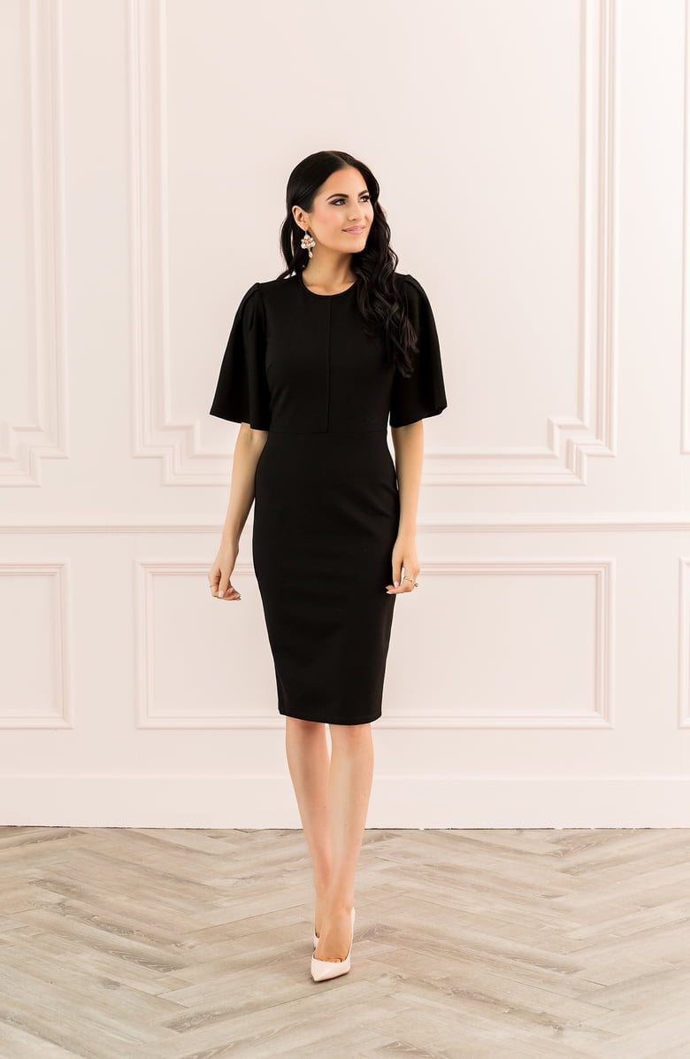 rachel parcell flutter sleeve dress