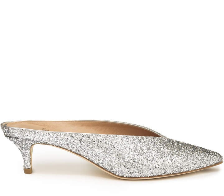 Alexander White Nieves Silver Mule
