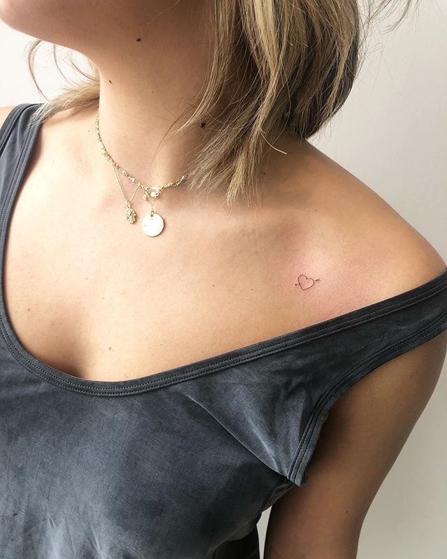 heart tattoos on neck