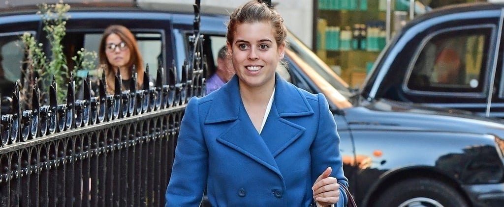 Princess Beatrice Blue Coat Before Eugenie's Wedding 2018