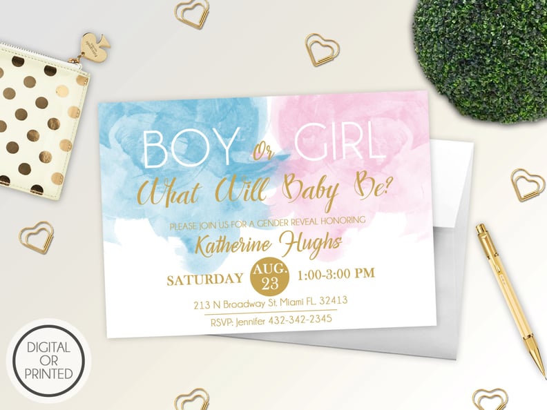 Boy or Girl Watercolor Invite