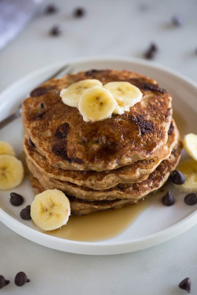 Whole-Wheat Chocolate Chip Banana Bread Pancakes