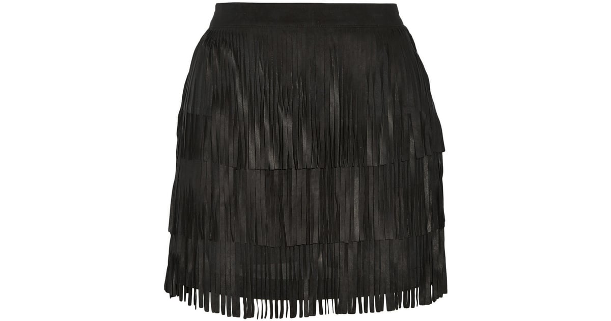 Alice + Olivia Lavana Fringed Suede Mini Skirt ($347) | Net-a-Porter ...