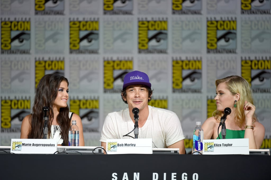 Pictured: Marie Avgeropoulos, Bob Morley, and Eliza Taylor.