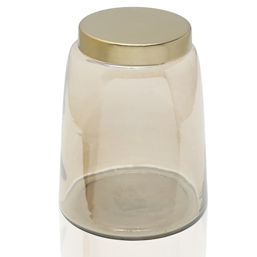 Scott Living Medium Luxe Amber Luster Glass Jar & Lid