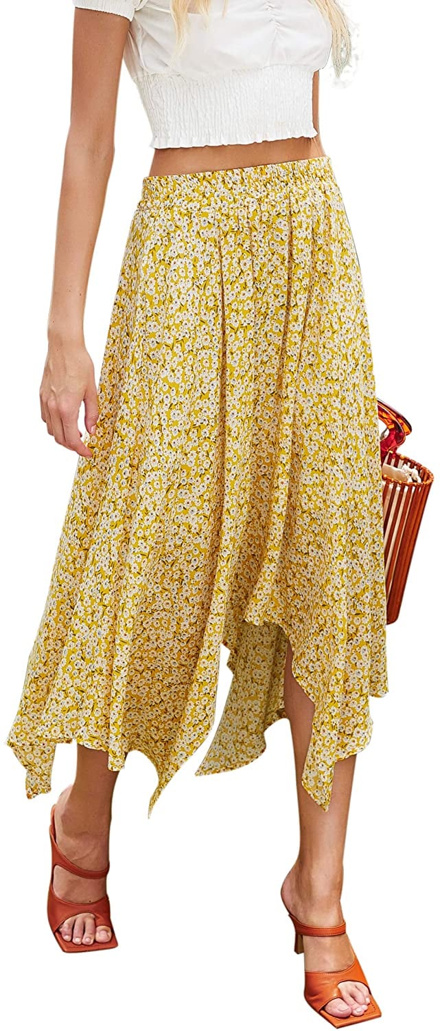 Hibluco Floral Midi Skirt