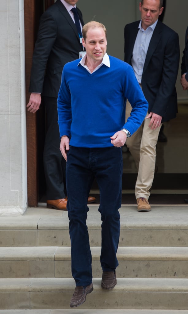 He definitely looked like a proud dad — and a stylish one, too!