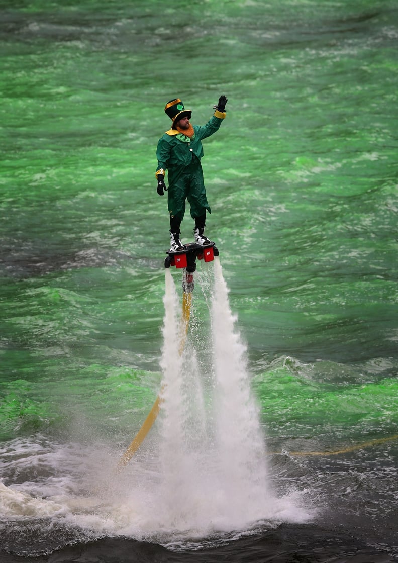 But seriously, did we mention the leprechaun wearing jet shoes?