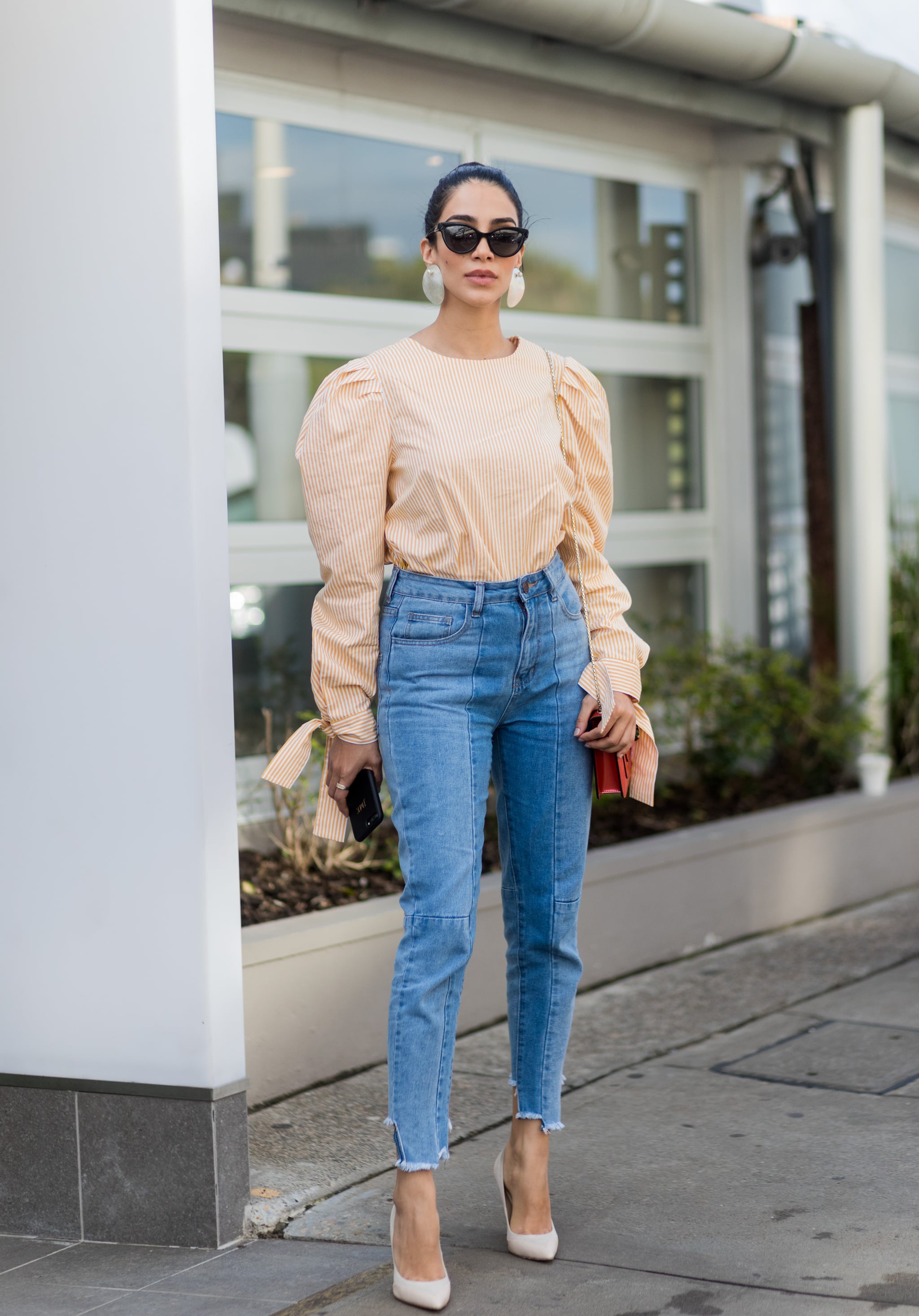casual outfits with jeans and heels