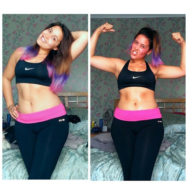 "For everyone else who wants to get a sweat on - let's collectively stop giving a crap what we look like while we're working out. Fitness isn't exclusive, everybody is entitled to move without judgement, and without the assumption that we're trying to lose weight - I don't want to lose a single pound of this glorious jiggle. Forget the red face, forget the sweat, just enjoy yourself."