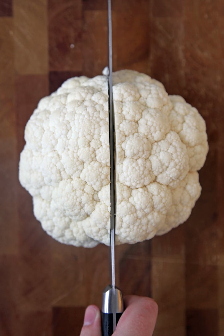 Halve the Head of Cauliflower How to Cut Cauliflower Into Florets