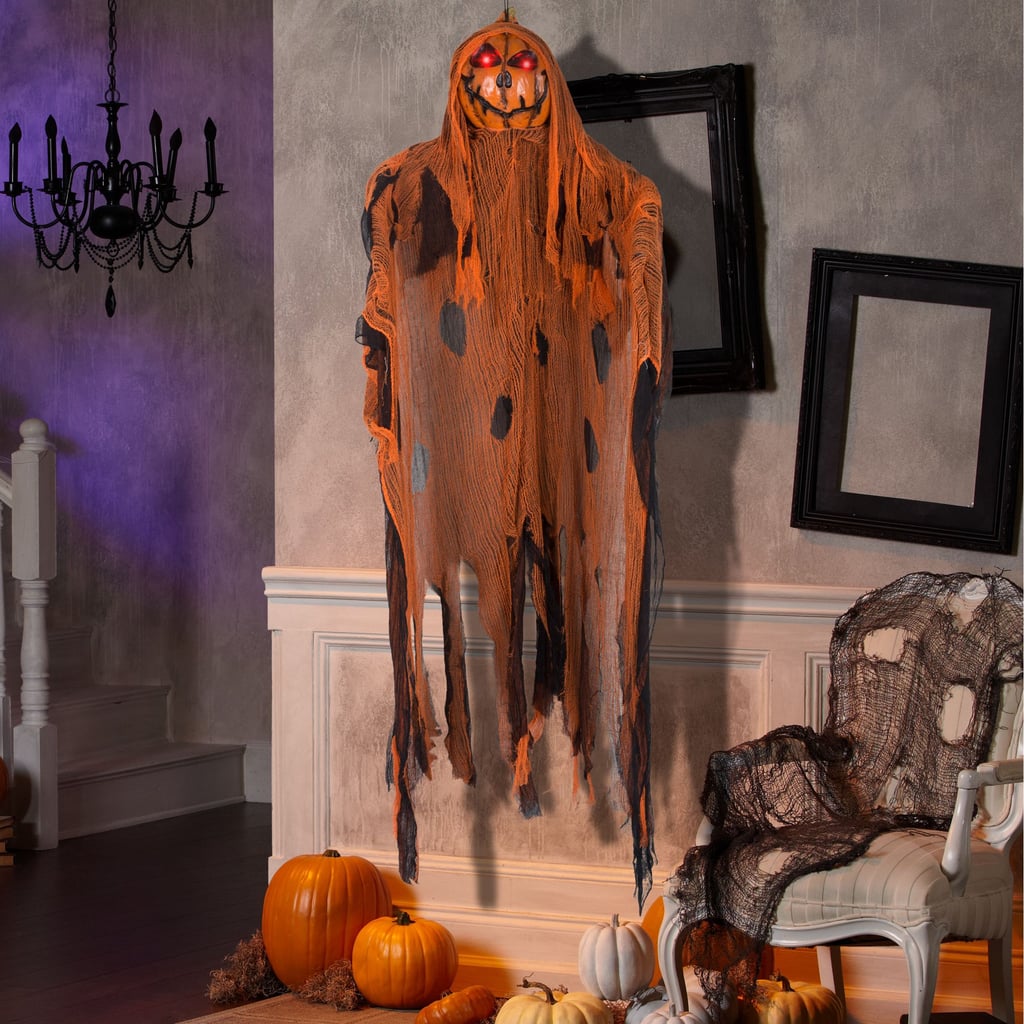 Brown Lighted Pumpkin Ghoul Decoration