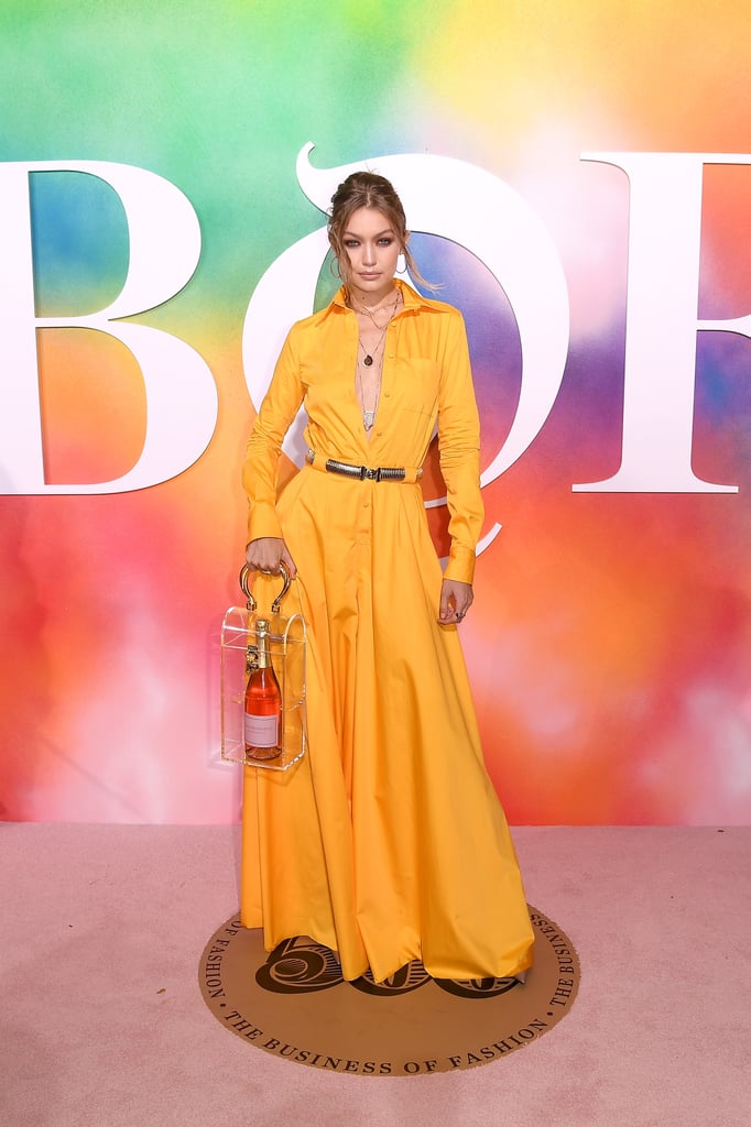 Gigi Hadid Carried Only Champagne to the Business of Fashion 500 Gala