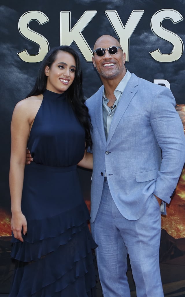 Dwayne Johnson and Daughter at Skyscraper Premiere