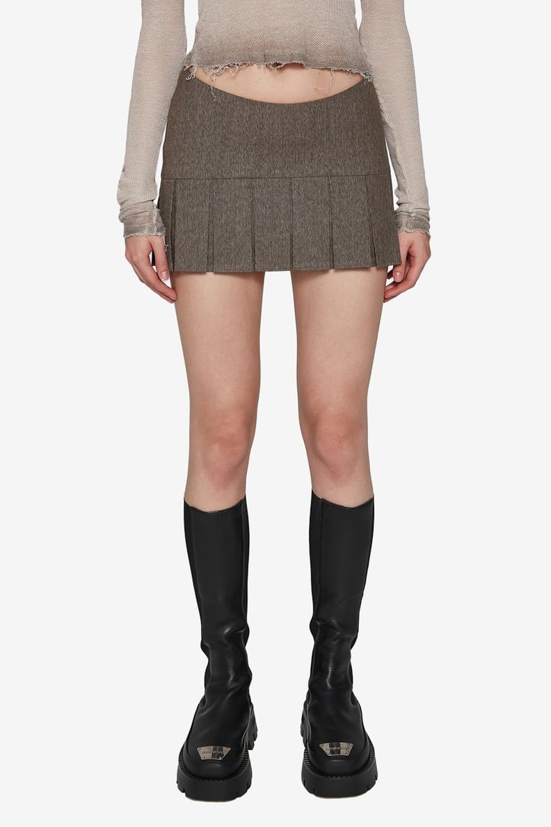 Hailey Bieber's Misbhv Gray Trinity School Skirt