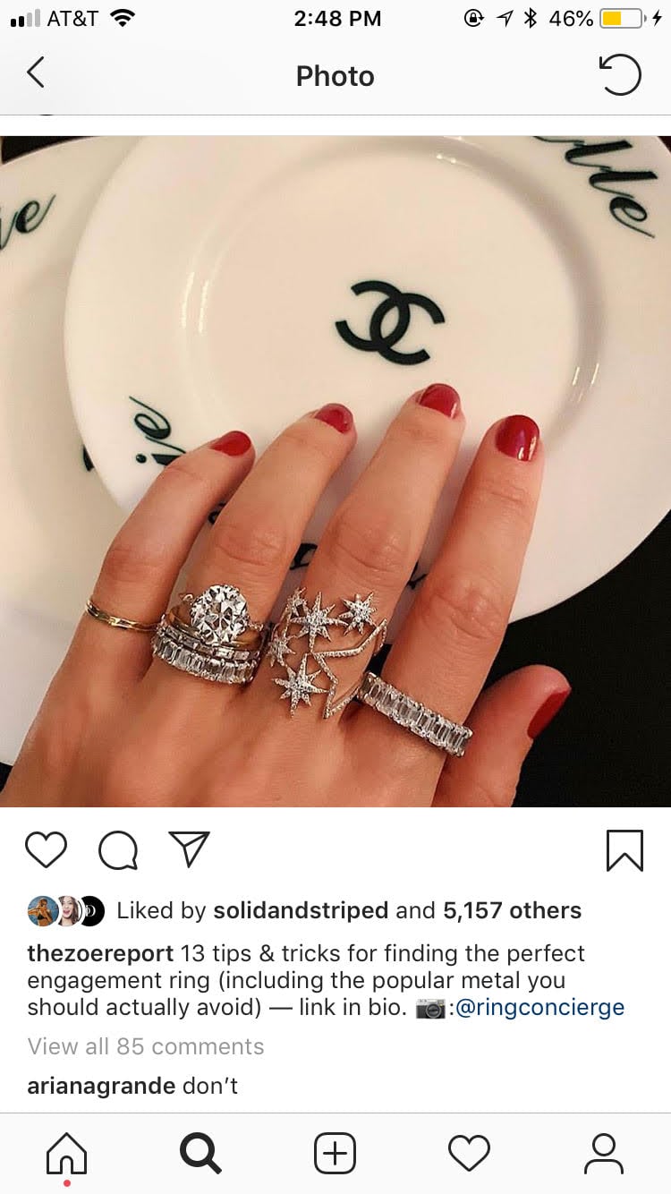 Ariana Grande's Comment About Engagement Rings 2018