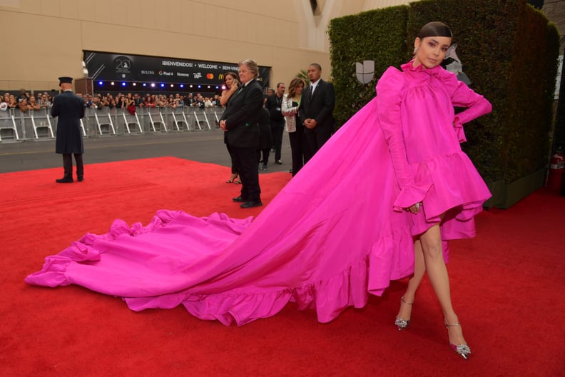 Sofia Carson Pink Giambattista Valli Dress At Latin Grammys Popsugar