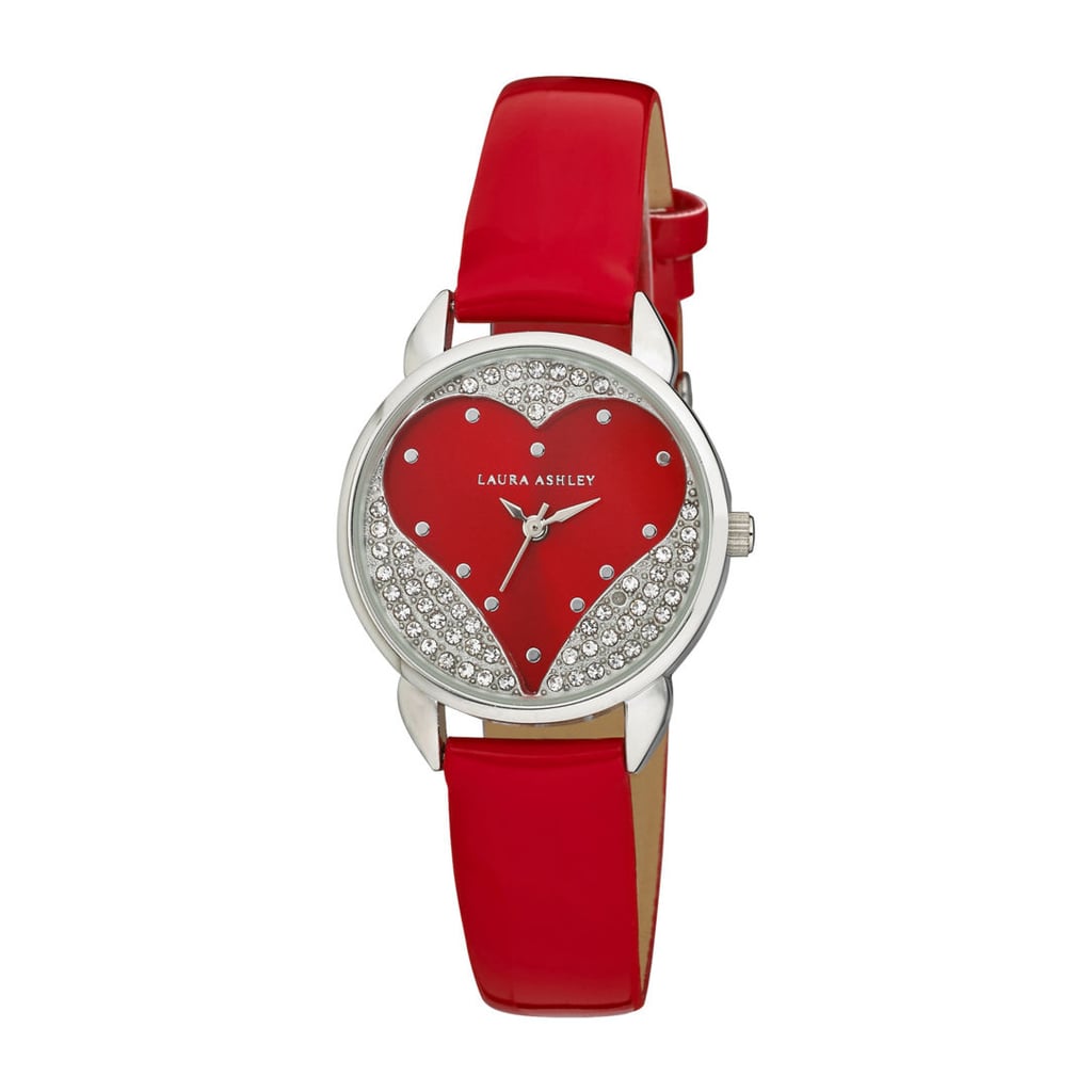 Laura Ashley Crystal Accent Red Strap Watch