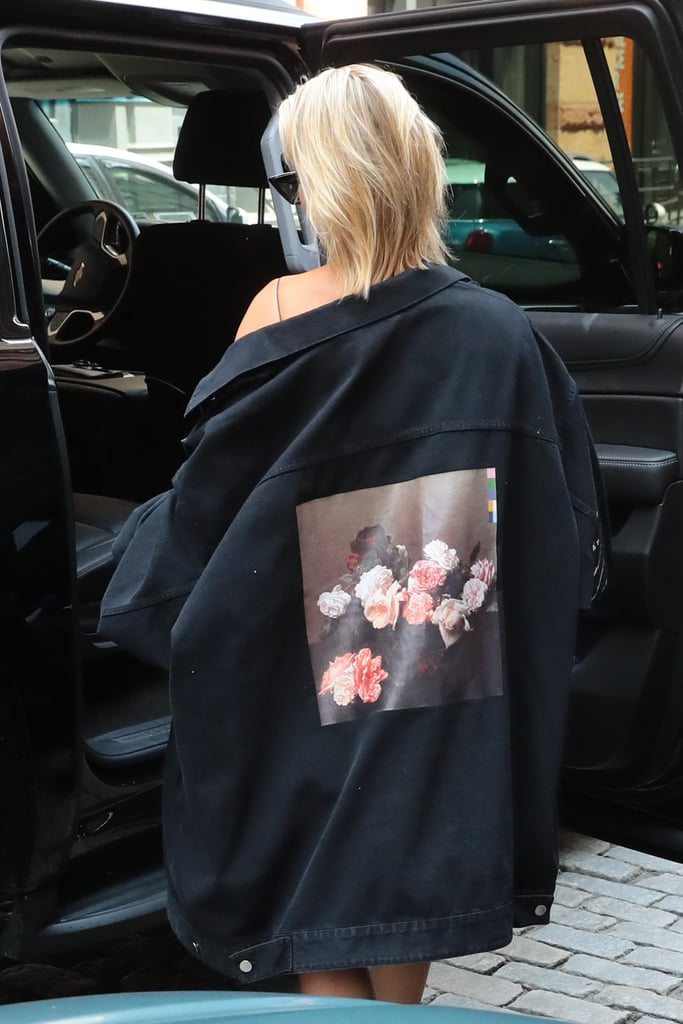 Hailey Baldwin Black Floral Dress With Justin Bieber