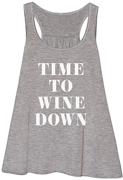 Athletic Heather "Time to Wine Down" Flowy Tank