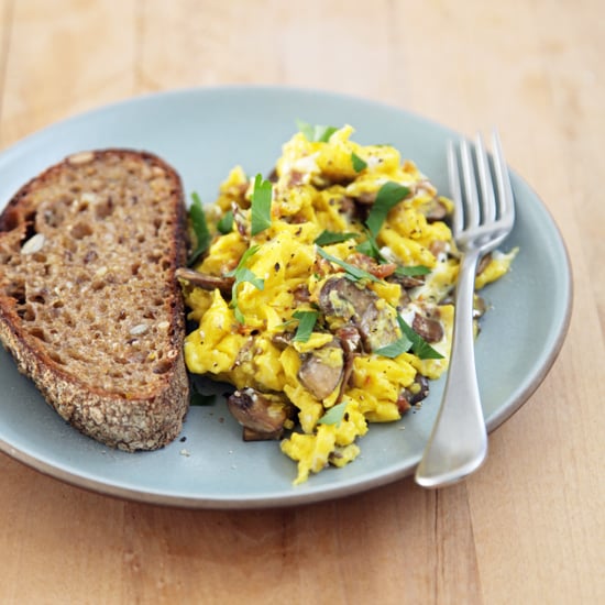 Scrambled Eggs With Mushrooms and Goat Cheese