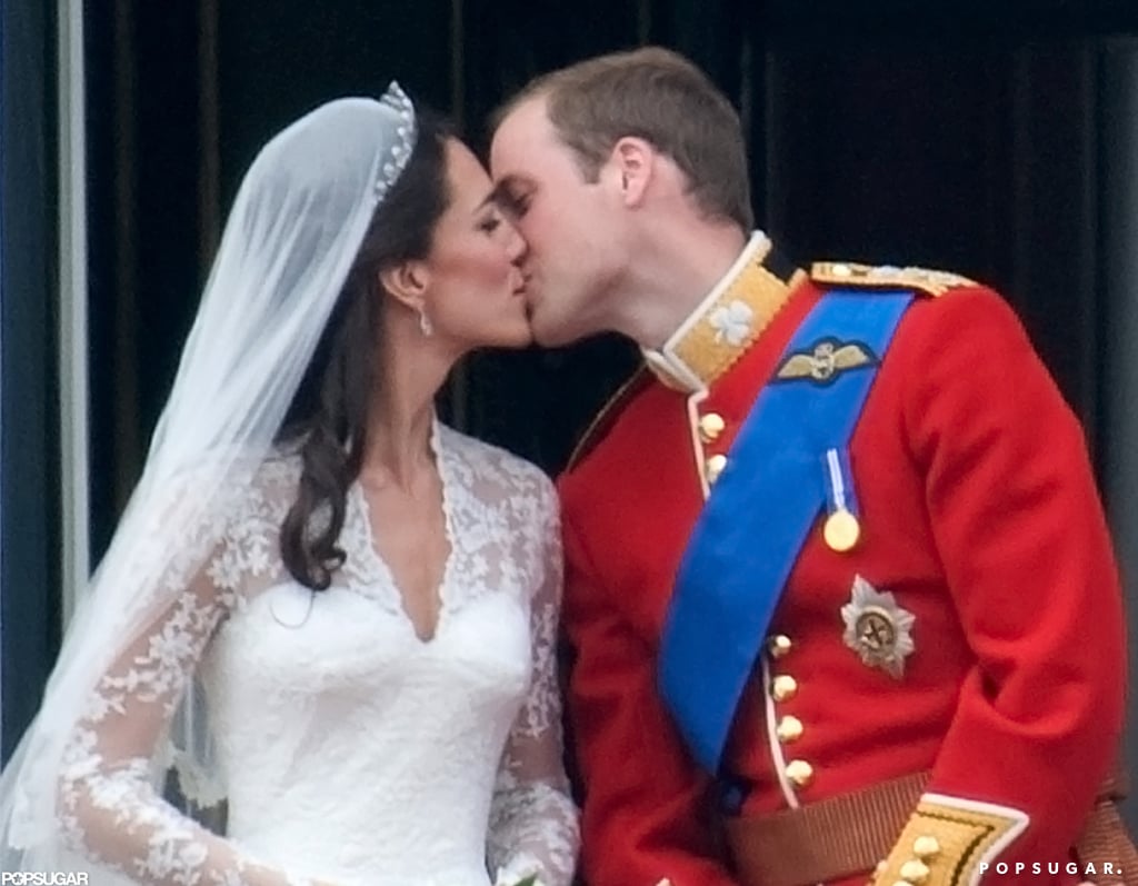 The most famous kiss goes to Kate Middleton and Prince William after their wedding on the balcony of Buckingham Palace in April 2011. The most famous kiss goes to Kate Middleton and Prince William after their wedding on the balcony of Buckingham Palace in April 2011.