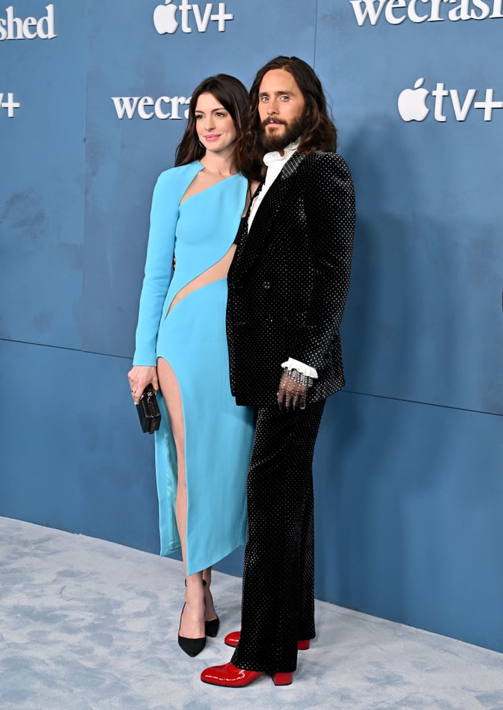 Anne Hathaway's Blue Cutout Dress at the WeCrashed Premiere