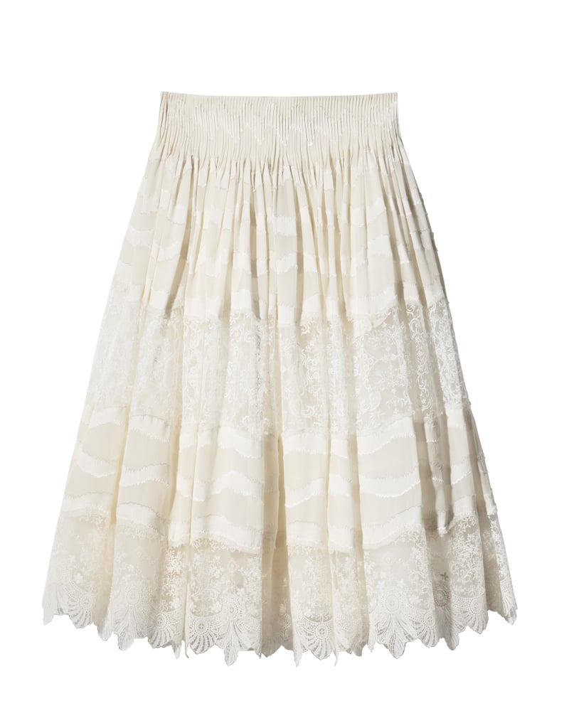 H&M Conscious Collection Silk-Blend Skirt With Lace ($199)