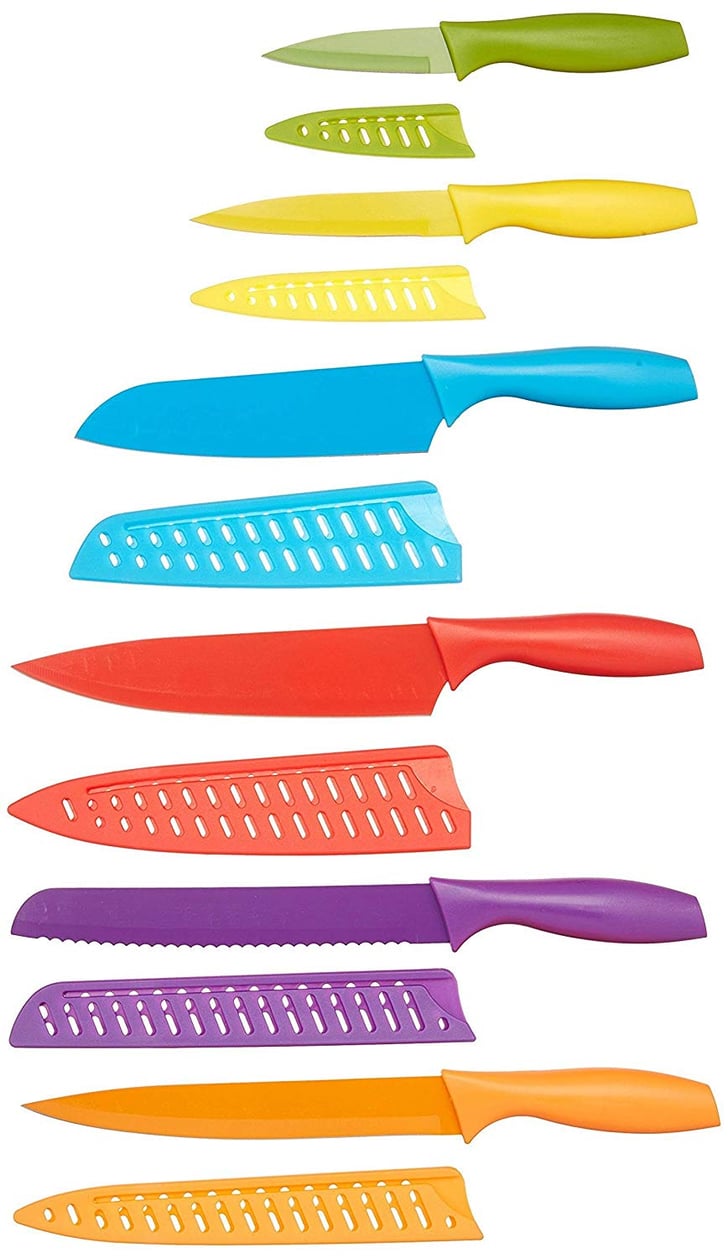 AmazonBasics 12-Piece Colored Kitchen Knife Set | Best Kitchen Knives