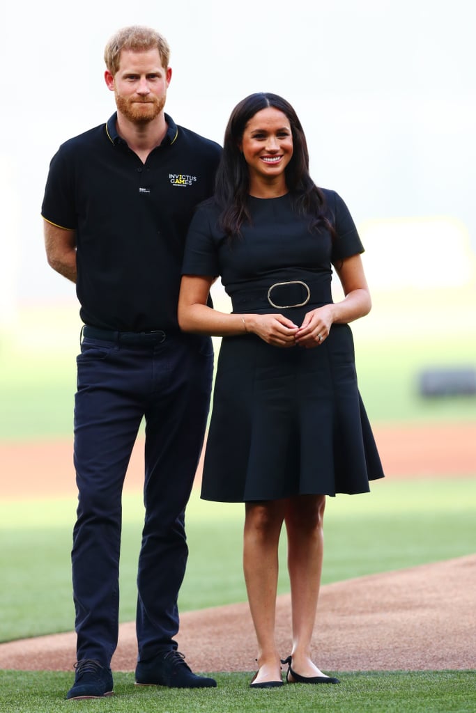 A Belted Dress and Flats at the Yankees vs. Red Sox Game in London in June 2019