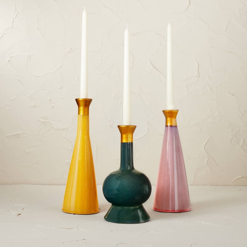 For Display: Opalhouse x Jungalow Teal Ceramic Candleholder