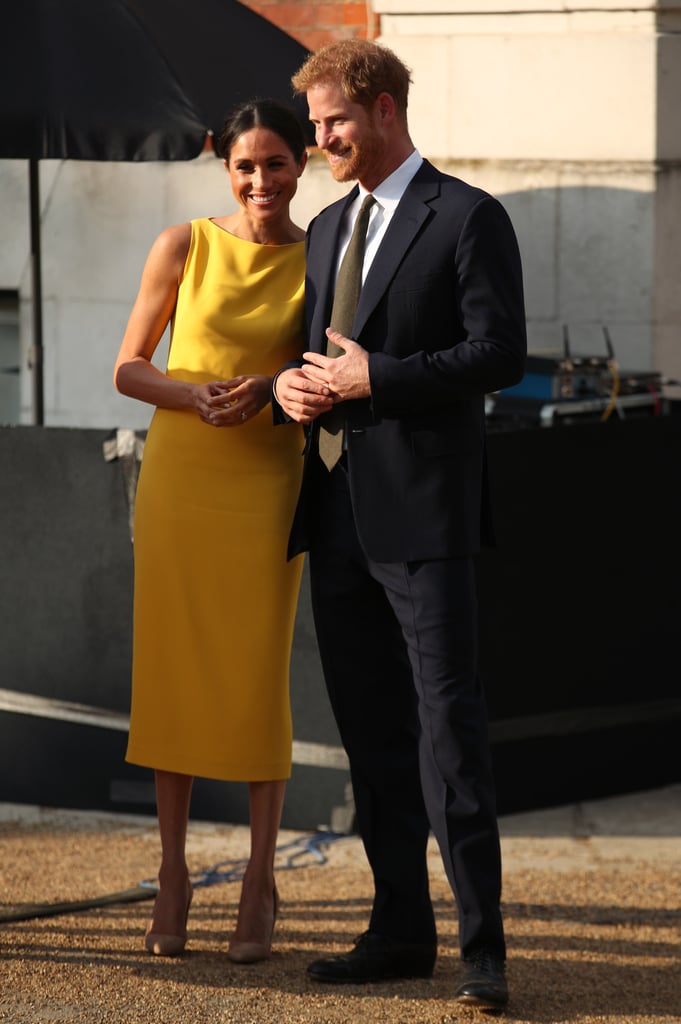 Meghan Markle Yellow Brandon Maxwell Dress