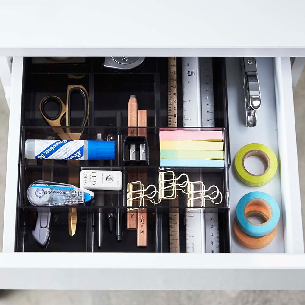 The Container Store Black Expandable Drawer Organiser