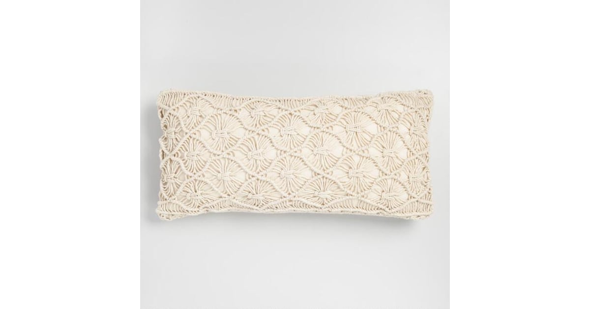 Natural Macrame Indoor Outdoor Lumbar Pillow Best Outdoor Pillows and