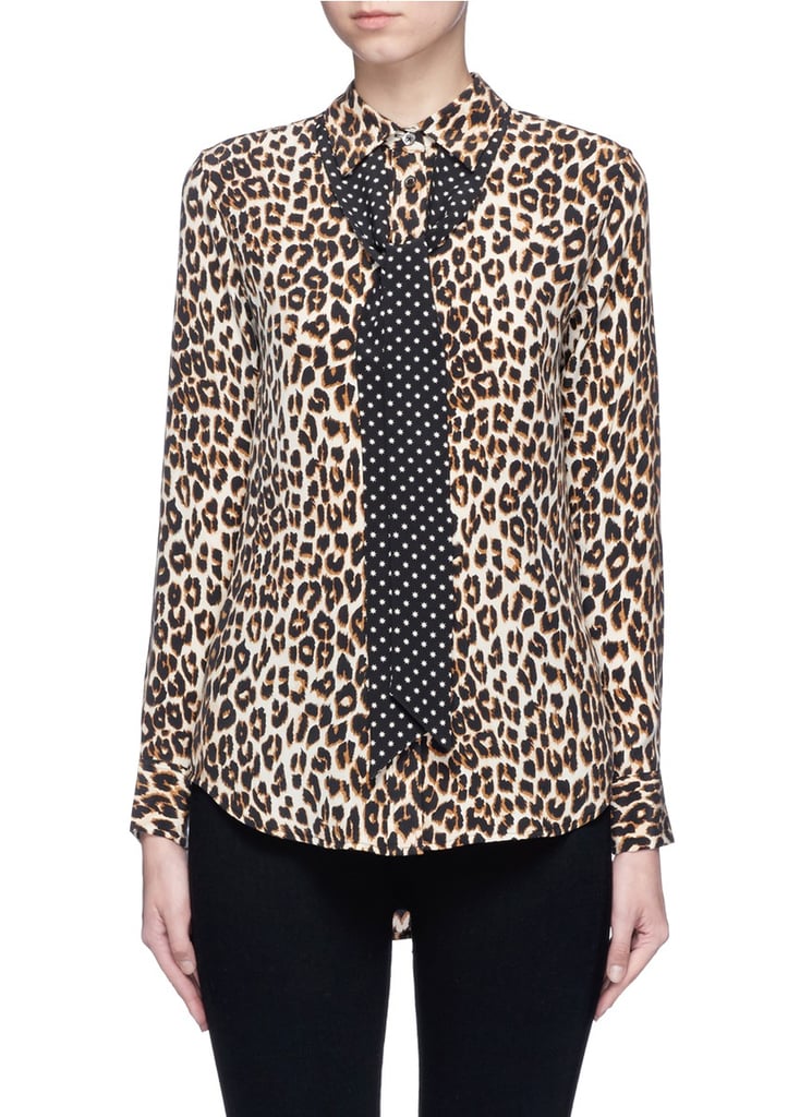 Equipment x Kate Moss Slim Signature Clean Leopard Print Silk Shirt ($325)
