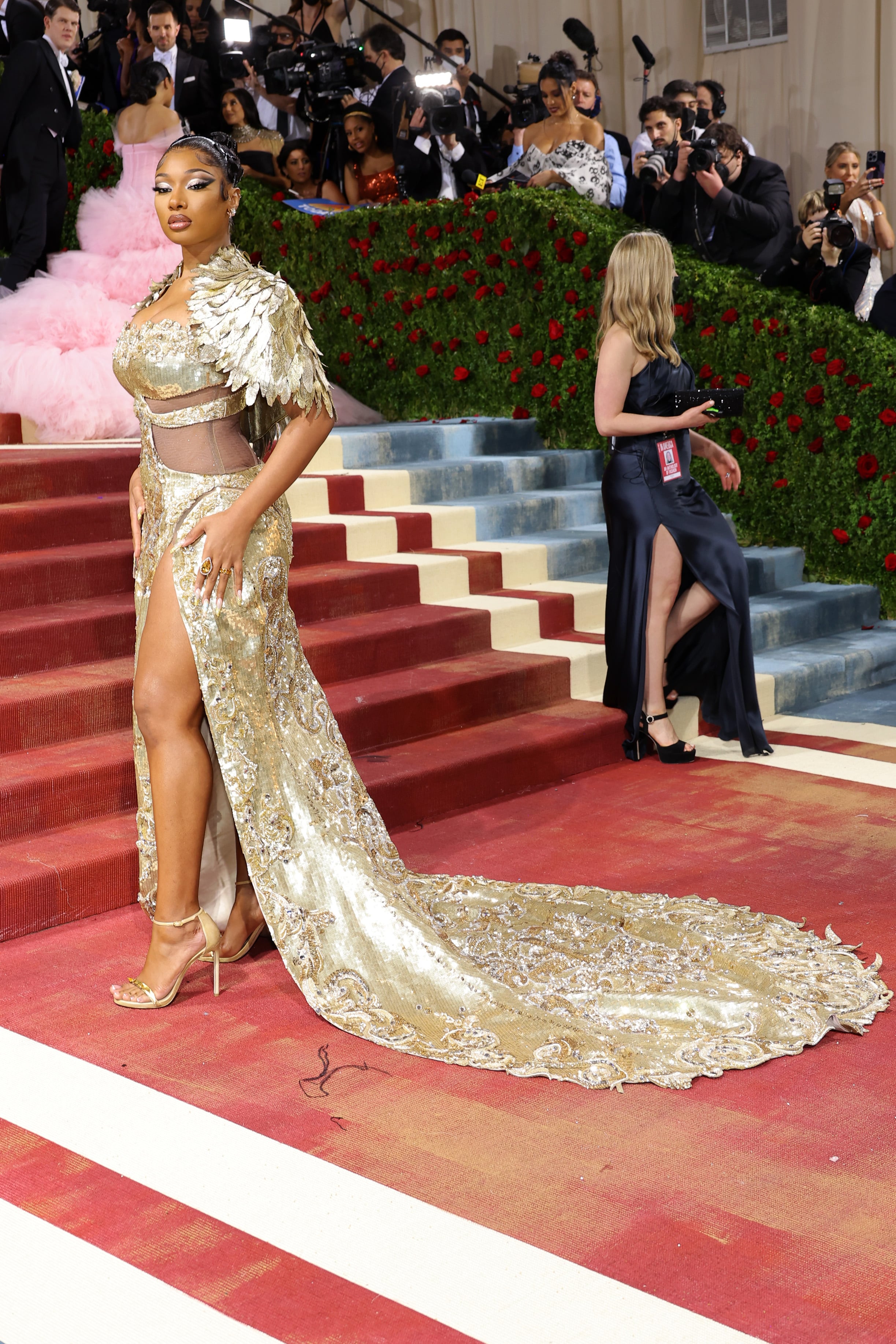megan thee stallion gold dress Stallion's Met Gala 2022 With Wings WOMENS