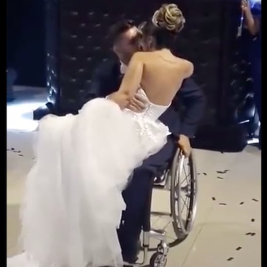 Man in Wheelchair Held Up by Men to Dance With Bride