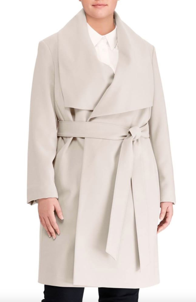 Lauren Ralph Lauren Belted Drape Front Coat