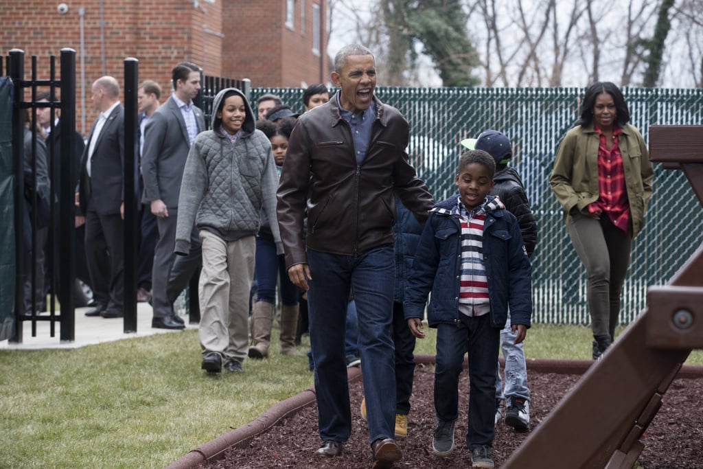 Barack Obama at Playground With Kids January 2017