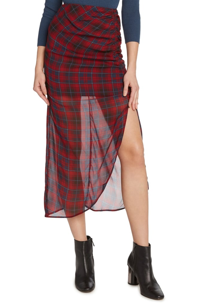 Plaid Ruched Skirt